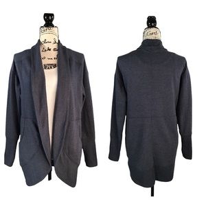 EDDIE BAUER - Open Front Cardigan Sweater Dark Heather Gray - S